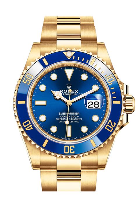 rolex watch yellow blue|rolex submariner blue bezel.